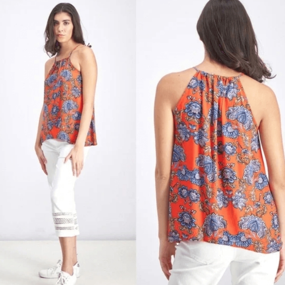 Collective Concepts Red Floral Halter Blouse XXL NWT Stitch Fix